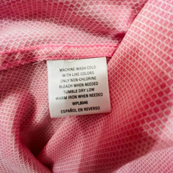 NWOT Tasso Elba Pink Collared Long Sleeve Dress Shirt Size Small - Picture 4 of 5